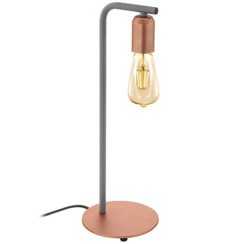 EGLO 96922 E27 Modern Rose Gold/Grey Table Lamp 'ADRI 1'