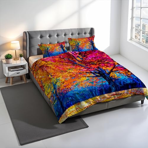 SD47 Digital Print Duvet Cover Set, 100% Cotton, Made in Italy, Double Bed Duvet Cover Set 250 x 200 cm+2 Pillowcases 50 x 80 cm