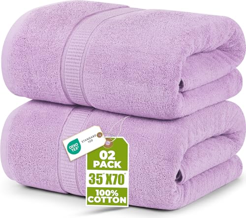 Utopia Towels - Premium Jumbo Bath Sheet (90 x 180 cm, 8 Pack) - 100% Ring Spun Cotton Highly Absorbent and Quick Dry Extra Large Bath Sheet - Super Soft Hotel Quality Towel (Lavender)