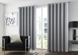 GC GAVENO CAVAILIA Pair of Glitter Grey Curtains For Bedroom - Polyester Thermal Insulated Door Panel Drapes Window Curtains - Room Darkening, Light Blocking Noise Reducing Eyelet Curtains 66x72 Inch