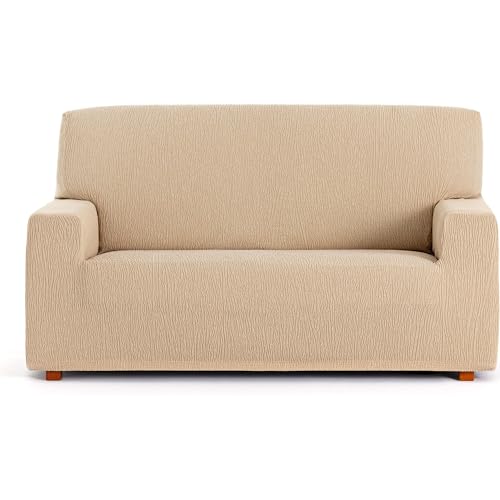 ECOMMERC3 Universal and Versatile 2 Seater Sofa Cover ??? Beige Sofa Cover Protector Easy to Install for Back, Seat and Arms