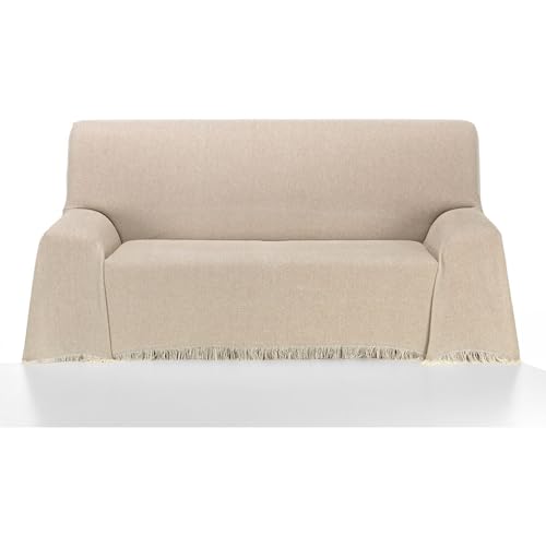 ECOMMERC3 - Multipurpose Bedspread Size 300 x 260 cm for Sofa or Bed ??? Multi-purpose Foulard Extra Soft Feel Beige