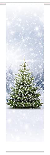 Home Fashion Christmas Tree Curtain Fabric Green 245 x 60 x 0.1 cm