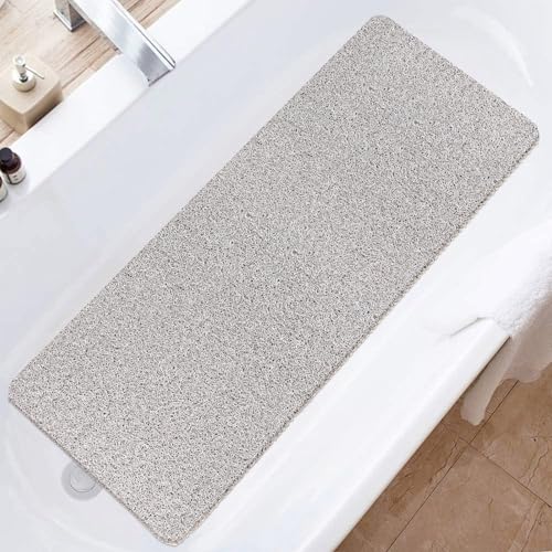 Bathtub Mat Shower Mat Non-Slip - 16x39 Inch Soft Comfort Bath Mat with Drainage Holes, PVC Loofah Massage Bathmat for Shower, Tub, Bathroom, Wet Areas, Quick Drying