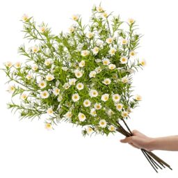 SNAIL GARDEN 6Pcs 27Inch/68CM White Artificial African Daisies Flowers