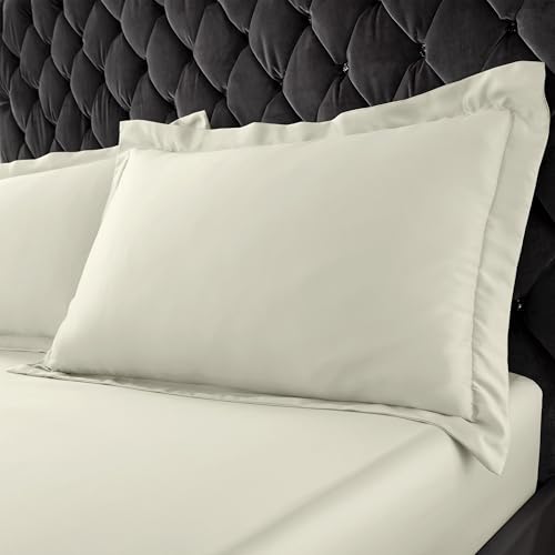 Catherine Lansfield Silky Soft Satin Oxford Pillow case Pair Champagne Gold