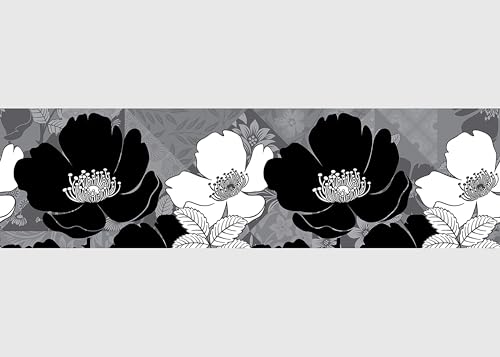 AG Design Fantasy of flowers, self-adhesive border for kitchen walls, living room, bedroom, country house, 10 m x 14 cm.