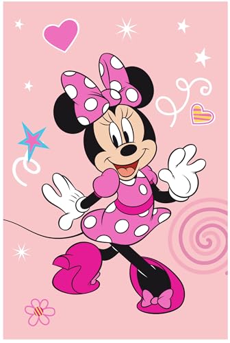 hermet Minnie Mouse Soft Blanket, Soft and Warm Sofa Blanket, 100 x 150 cm, Coral Bed Blanket