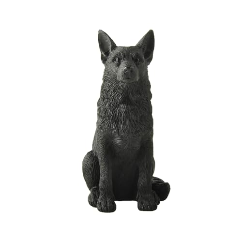 JFSM INC. 3.5 Inch Black German Shepherd Dog Figurine ??? Elegant Resin Dog Statue, Holiday Stocking Stuffer, Gifts for German Shepherd Lovers, Pet Memorial or Home Office Decor