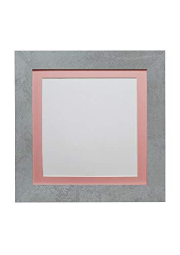 FRAMES BY POST Metro Picture Photo Frame Mineral Grey with Pink Mount 40 x 40 cm Image Size 30 x 30 cm Plastic Glass