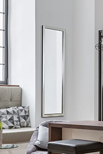 MirrorOutlet Large Silver Contempory Design Big Dress Wall Mirror 4Ft2X 1Ft2 127cm X 36cm, Wood, 61x51,LG356