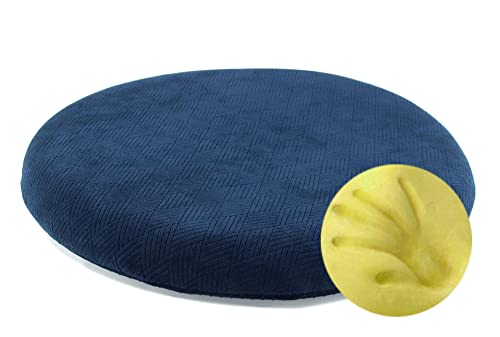 Sigmat Memory Foam Seat Cushion Anti-Slip Soft Round Stool Cushion Chair Pad 16 Inch Navy Blue