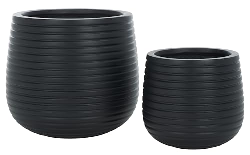 SAFAVIEH Ficonstein Planter, Black, 40 x 40 x 36 cm