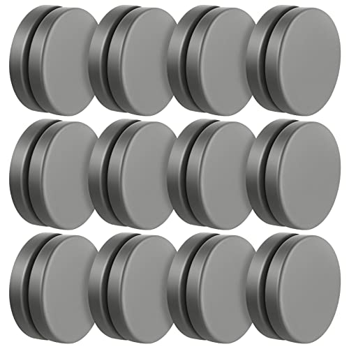 Jetec 12 Pairs Shower Curtain Weights Waterproof Magnetic Drapery Weights Prevent Curtain Liner from Blowing Around Bottom Round No Sew Tablecloth Magnets for Bathroom Tablecloth Drapery Flag (Gray)