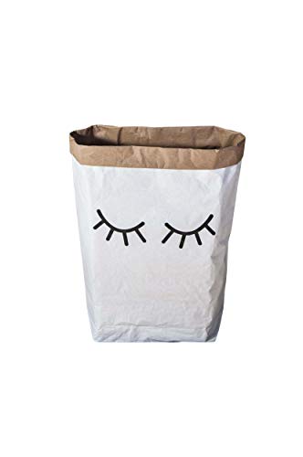 Homemania Basket, Kraft Paper, Vinyl, White, Black