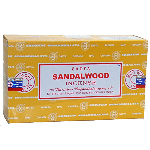 Shrinivas Sugandhalaya Satya Sandalwood Incense Sticks, 12 Boxes of 156 Pieces