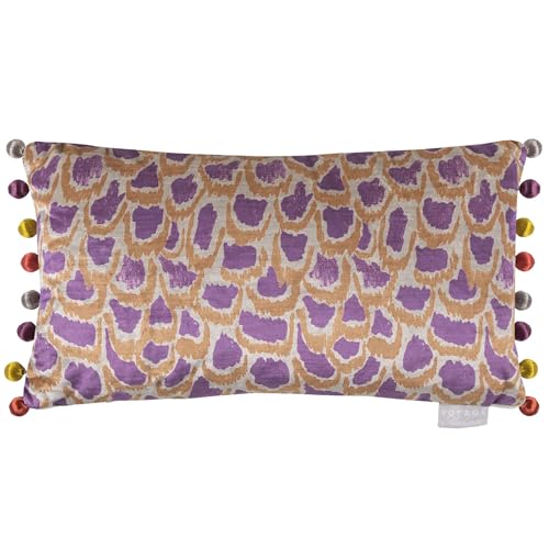 Voyage Maison Nada Feather Filled Cushion – Velvet Abstract Tassle Trim Decorative Cushion (Bronze - 30x50cm)