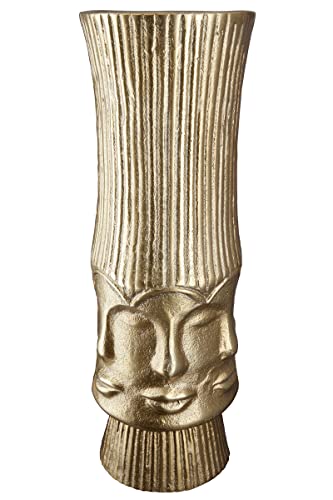 GILDE Aluminium Flower Vase - Decorative Living Room Gift for Women Birthday Mother's Day - Colour: Gold Height 35 cm
