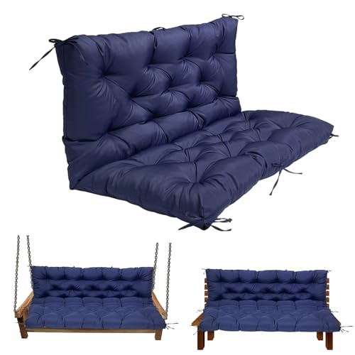 LQQSDPJ Swing Replacement Cushion, Outside Bench Cushion with Backrest, Seater Cushion with Ties for Outdoor Furniture, Porch Swing Cushion Garden Bench