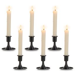 Black Candlestick Candle Holders for Taper ???6 PCS Romadedi Candle Stick Holder Set Vintage Table Centerpiece Halloween Decoration Wedding Christmas Fireplace Mantel Home Deocr