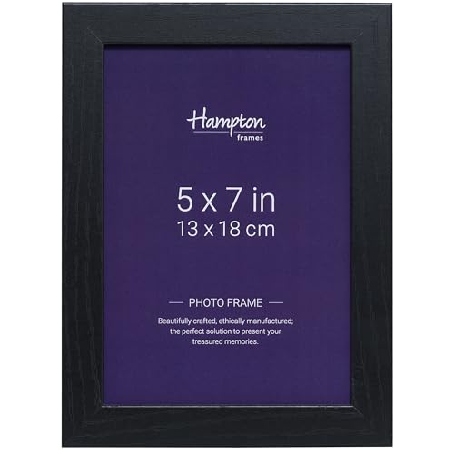 Hampton Frames OXFORD 5x7 (13x18cm) Pack of 1 Black Picture Frame Acrylic (Non-Glass) OXF57NGX-1PK