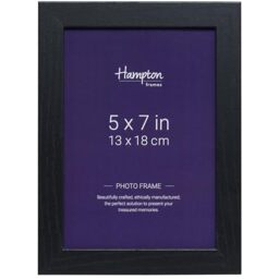 Hampton Frames OXFORD 5x7 (13x18cm) Pack of 1 Black Picture Frame Acrylic (Non-Glass) OXF57NGX-1PK