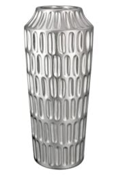 GILDE Ceramic Vase - Decorative Living Room Silver Christmas Decoration Gift for Women - Colour: Silver Height 37 cm