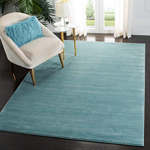 Safavieh Glam Solid Color Indoor Woven Rectangle Area Rug, Vision Collection, VSN606, in Seafoam, 155 X 229 cm for Living Room, Bedroom or Any Indoor Space