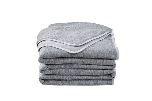 GC GAVENO CAVAILIA Cooling Blanket Double Bed - Soft Breathable Lightweight Double Quilt - Cozy Bed Throw (150x200cm), Warm Fleece Blanket Double Bed Size - Comforter Bedspread for All Seasons,Grey