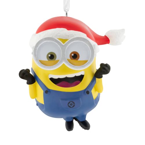 Hallmark Bob the Minion Santa Hat Resin Hanging Christmas Ornament