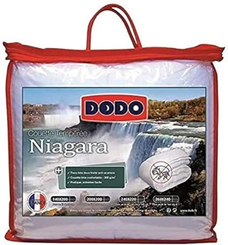 DODO - Anti-dust mite temperate duvet 140 x 200 cm - for single bed - Niagara duvet - soft and comfortable - made in France - machine washable at 40°C