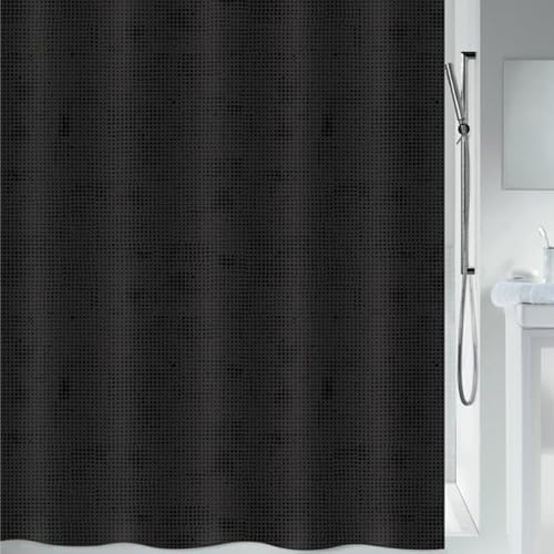 Spirella Georges Polyester Shower Curtain 240 x 180 cm Black