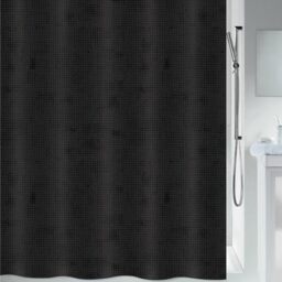 Spirella Georges Polyester Shower Curtain 240 x 180 cm Black