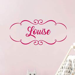 Personalised Name Stickers - Personalised Name Sticker - Children's Room Wall Decoration - 2 Sheets of 10 x 30 cm and 40 x 30 cm - Fuchsia