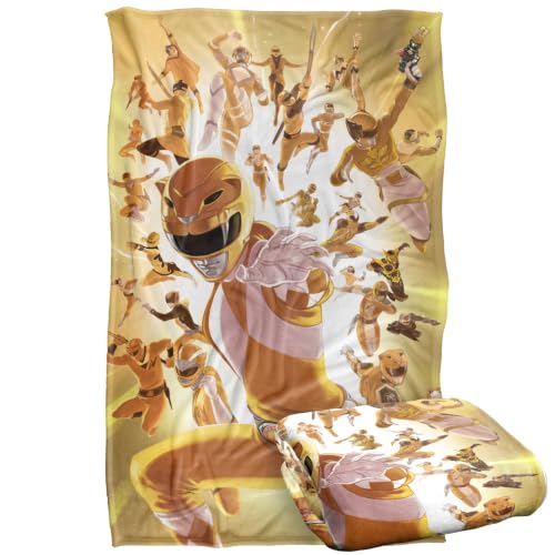 Power Rangers All Yellow Rangers Silky Touch Super Soft Throw Blanket 91 x 147 Cm
