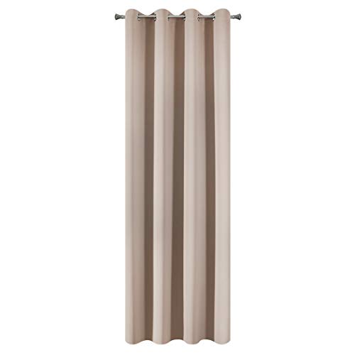 Eurofirany Blackout Light Insulating Blackout Patterned Curtains 8 Eyelets Elegant Smooth Plain Soft Living Room Bedroom Lounge, Powder 135 x 250 cm