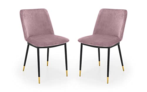 Julian Bowen Set of 2 Delaunay Dining Chairs, Dusky Pink, Height: 83, Width: 50, Depth: 59cm