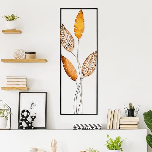 Handmade Decorative Metal Wall Accessory, 32 x 90 cm, 100% Metal (1.5 mm), Unique Hand-Painted Design, Perfect for Home Decor and Personal Touch