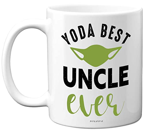 Stuff4 Yoda Best Mug, Uncles Gifts from Nephew Niece - Fathers Day Mug Gifts, Uncle Birthday, Christmas, 11oz Ceramic Dishwasher Safe Coffe Cup, Cute Funny Made in UK