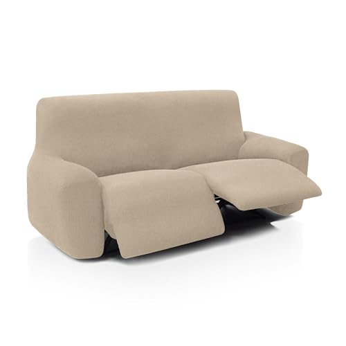 FAVERTI?? Sofa Cover Relax Feet Together 135-210cm - Beige - Reale - Jacquard Soft Touch ??? Relaxing Sofa 2 Seater Elastic 1 Piece ??? Total Width 135 ??? 210 cm ??? Made in Spain