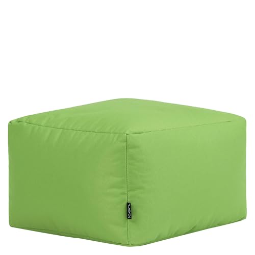 Bean Bag Bazaar Outdoor Bean Bag Footstool with Filling Included, Green