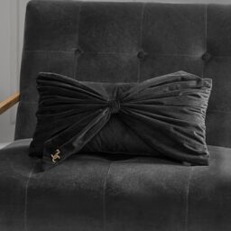 "Juicy Couture Rectangle Decorative Accent, Premium Reversible Throw Pillow, Living Room and Bedroom Décor, 10""x18"", Black"