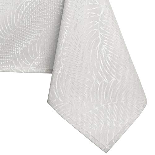 AmeliaHome Tablecloth 140 x 400 cm, Stain Protection, Lotus Effect, Washable, Waterproof, Ornament, Ecru Gaia