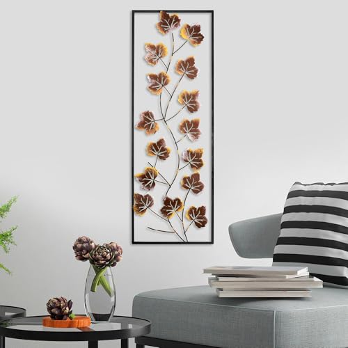 Handmade Decorative Metal Wall Accessory, 32 x 90 cm, 100% Metal (1.5 mm), Unique Hand-Painted Design, Perfect for Home Decor and Personal Touch