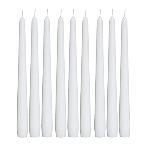 1ABOVE 50 Pack Tapered Dinner Candles - Unscented - Slow Burning Candles - Multi-Purpose - Smokeless Candles (White)
