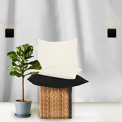 200 Thread Count Egyptian Cotton Pillow Cases- Luxury Bedding Soft Pillow Covers- Envelope Closure 50 x 75 Pillowcases 2 Pack - Cream