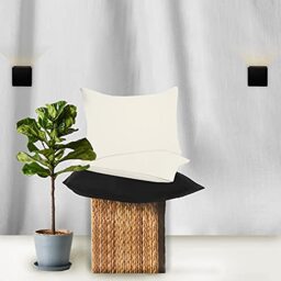 200 Thread Count Egyptian Cotton Pillow Cases- Luxury Bedding Soft Pillow Covers- Envelope Closure 50 x 75 Pillowcases 2 Pack - Cream