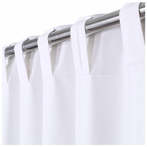 Bedding Craft White Cotton Curtains, 108 Inch Tab Top Drapes for Dining Room, Christmas, 50x108, Set of 2