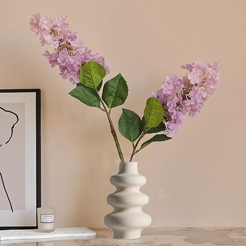 Steviieden Ceramic Vase, Boho Home Decor Vase, Off White, M - Dried Pampass Vase, Farmhouse Decor, For Wedding Centerpieces Dinner Living Room Bedroom Fireplace Office Shelf Coffee Desk