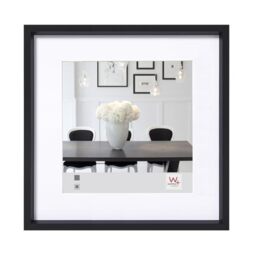 walther design ES220BD Steel Style Picture Frame, Black 20 x 20 cm, Pack of 2, Plastic Frame with Passe-Partout